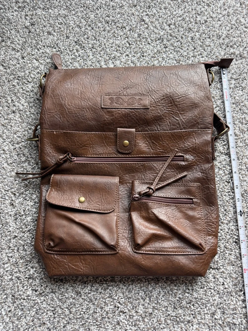Unbranded Brown Men’s Faux Leather Messenger Bag